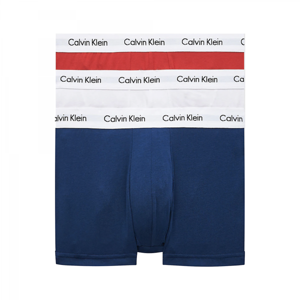 Calvin Klein Underwear Boxers Blanc Rouge Bleu - Paquet de 3 voitures faible tir - tronon de coton - S - Ref 0000U2664G 36 €